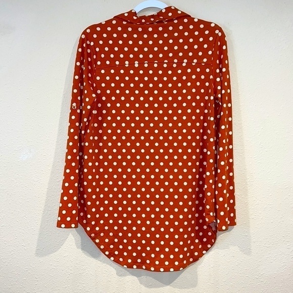 Lularoe women’s orange polka dot Fall Autumn button down shirt top size Small - Picture 5 of 5